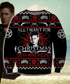 Dean Winchester Knitting Pattern 3D Print Ugly Christmas Sweater Perfect Holiday Gift