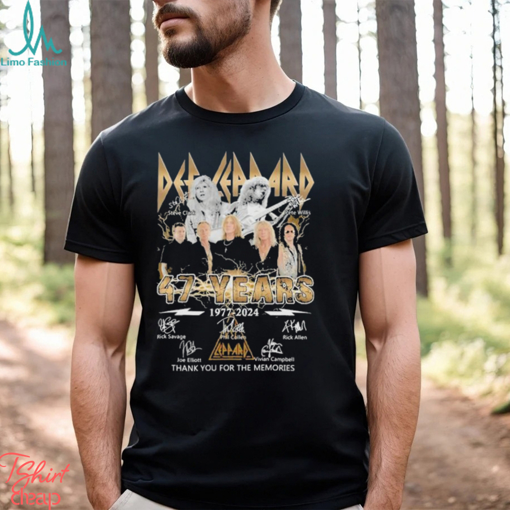 Def Leppard 47 Years 1977 2024 Thank You for the memories signatures shirt Def Leppard 47 Years 1977 2024 Thank You for the memories signatures shirt