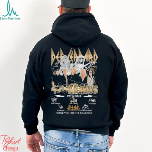Def Leppard 47 Years 1977 2024 Thank You for the memories signatures shirt