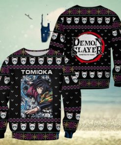 Demon Slayer Anime Giyu Tomioka Knitting Christmas All Over Printed 3D Shirt