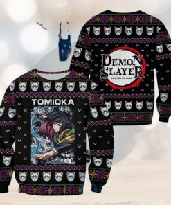 Demon Slayer Anime Giyu Tomioka Knitting Christmas All Over Printed 3D Shirt