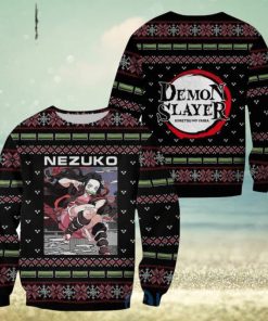 Demon Slayer Anime Nezuko Kamado Knitting Christmas All Over Printed 3D Shirt