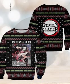 Demon Slayer Anime Nezuko Kamado Knitting Christmas All Over Printed 3D Shirt