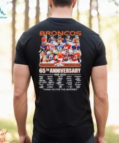 Denver Broncos 65th Anniversary 1959 2024 Thank You For The Memories T Shirt