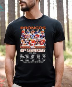 Denver Broncos 65th Anniversary 1959 2024 Thank You For The Memories T Shirt