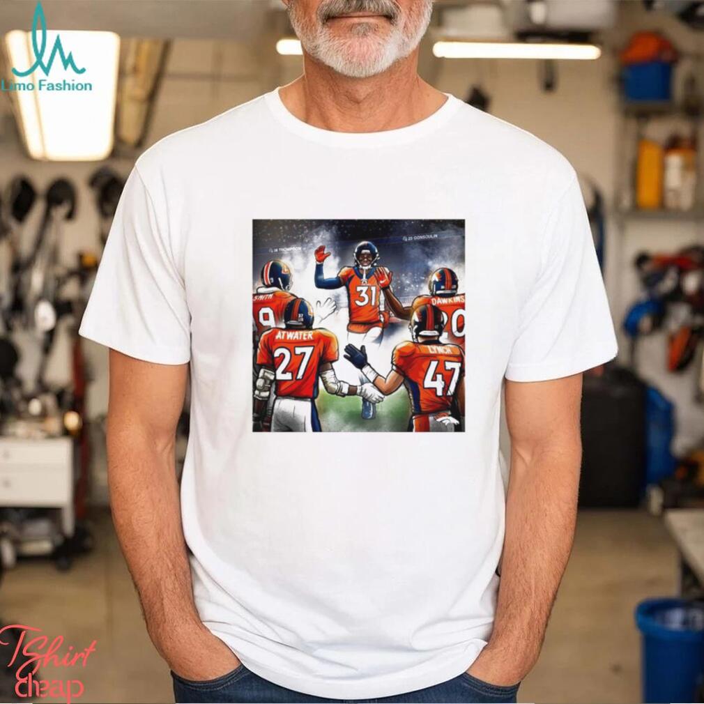 Denver Broncos Justin Simmons Smith Atwater Lynch Dawkins art shirt Denver Broncos Justin Simmons Smith Atwater Lynch Dawkins art shirt
