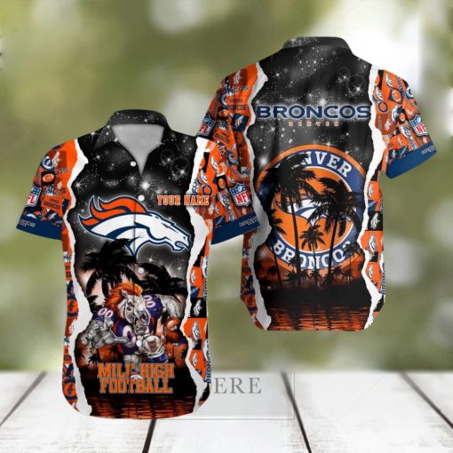 Denver Broncos NFL Hawaiian Shirt Custom Name 3D All Over Printed Hawaii Shirt