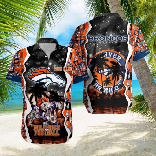 Denver Broncos NFL Hawaiian Shirt Custom Name 3D All Over Printed Hawaii Shirt