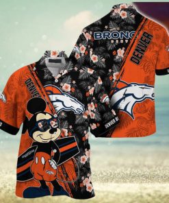 Denver Broncos NFL Summer Hawaii Shirt Mickey And Floral Pattern For Sports Fans