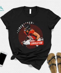 Denver Broncos football Alex Singleton 49 player linebacker action pose dots shirt