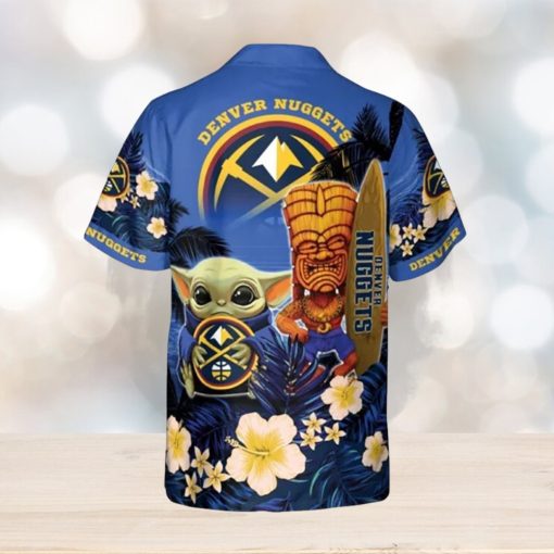 Denver Nuggets Baby Yoda Champions Flowers Hawaiian Shirt