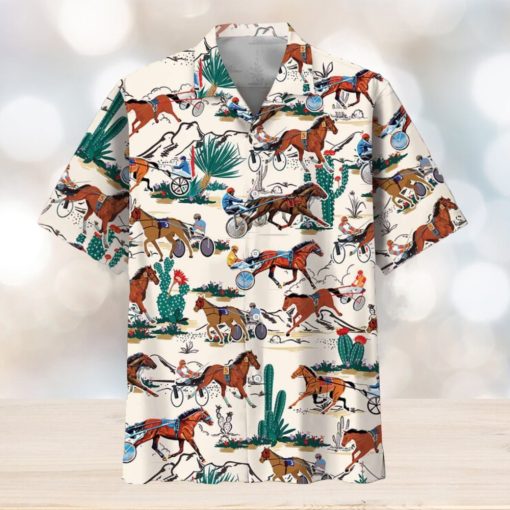 Desert Horse Harness Racing Hawaiian Shirt