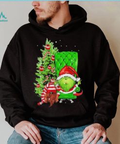 Design Grinch Hat Santa Hug Ball Grinch Glossy And Gnome Tree Merry Christmas Shirt