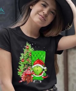 Design Grinch Hat Santa Hug Ball Grinch Glossy And Gnome Tree Merry Christmas Shirt