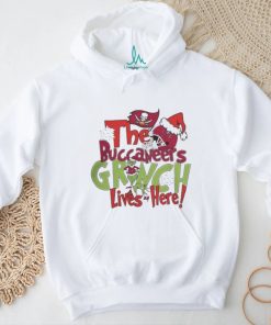 Design Grinch Hat Santa The Buccaneers Lives Here Christmas Shirt