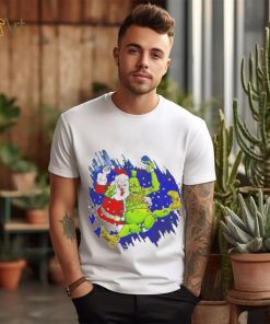 Design Grinch wrestles Santa Claus 3 16 light Christmas shirt