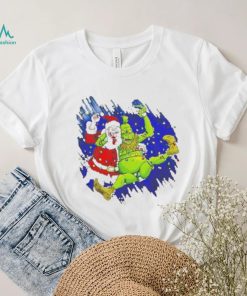 Design Grinch wrestles Santa Claus 3 16 light Christmas shirt