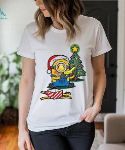 Design Minion Hat Santa Hug Banana Tree Merry Christmas Shirt