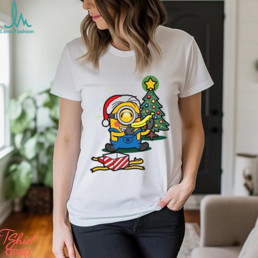 Design Minion Hat Santa Hug Banana Tree Merry Christmas Shirt