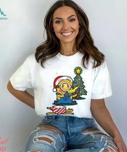 Design Minion Hat Santa Hug Banana Tree Merry Christmas Shirt