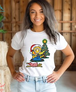 Design Minion Hat Santa Hug Banana Tree Merry Christmas Shirt