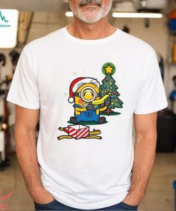 Design Minion Hat Santa Hug Banana Tree Merry Christmas Shirt