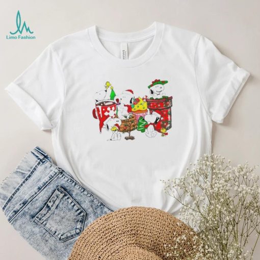 Design Snoopy And Woodstock Hat Santa Dring Merry Christmas Shirt