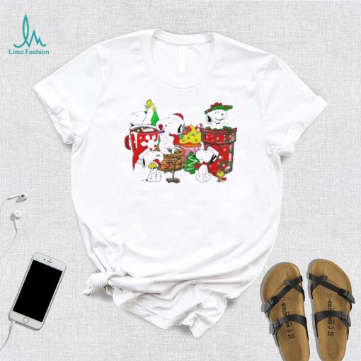 Design Snoopy And Woodstock Hat Santa Dring Merry Christmas Shirt