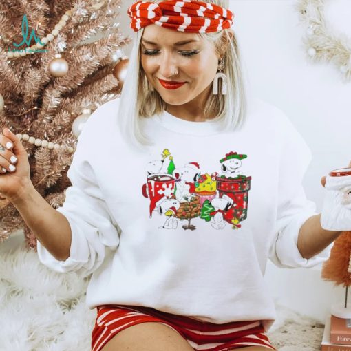 Design Snoopy And Woodstock Hat Santa Dring Merry Christmas Shirt