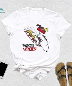 Design Snoopy And Woodstock Hat Santa Skiing Dog Sled Merry Christmas Shirt