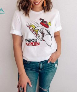 Design Snoopy And Woodstock Hat Santa Skiing Dog Sled Merry Christmas Shirt