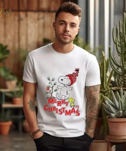 Design Snoopy And Woodstock Hat Santa Tree Merry Christmas Shirt