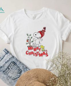 Design Snoopy And Woodstock Hat Santa Tree Merry Christmas Shirt