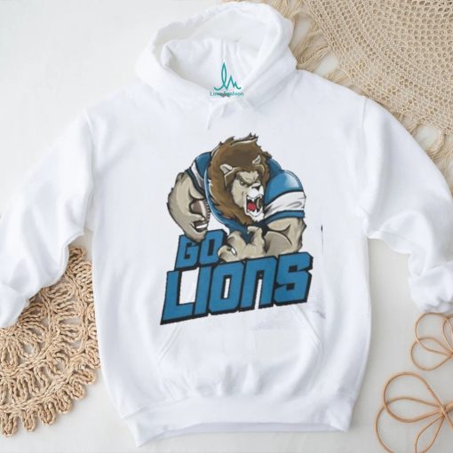 Detroit Lions Football Go Lions Mascot T Shirt
