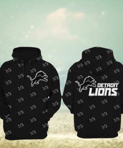 Detroit Lions Football Mascot Full Black Design 3D Hoodie