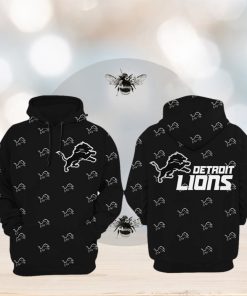 Detroit Lions Football Mascot Full Black Design 3D Hoodie