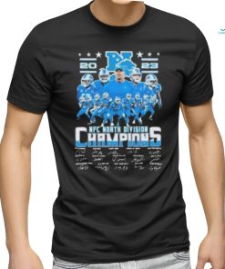 Detroit Lions Football Team 2023 Nfc North Division Champions Signatures T Shirt