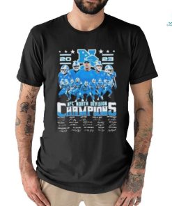 Detroit Lions Football Team 2023 Nfc North Division Champions Signatures T Shirt
