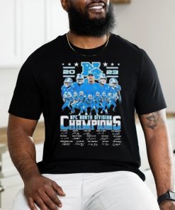 Detroit Lions Football Team 2023 Nfc North Division Champions Signatures T Shirt