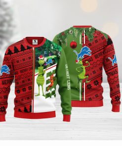 Detroit Lions Grinch & Scooby Doo Christmas Ugly Sweater 1