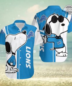 Detroit Lions Hawaiian Shirt And Shorts Mens Detroit Lions Shirts Detroit Lions Clothing Detroit Lions Mens Apparel Clearance Near Me Snoopy Football Shirt Gift for Fan