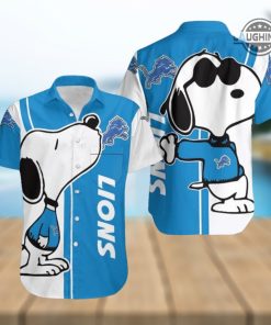 Detroit Lions Hawaiian Shirt And Shorts Mens Detroit Lions Shirts Detroit Lions Clothing Detroit Lions Mens Apparel Clearance Near Me Snoopy Football Shirt Gift for Fan