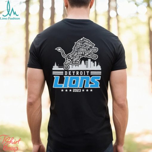 Detroit Lions Logo Players Name 2023 Skyline Shirt