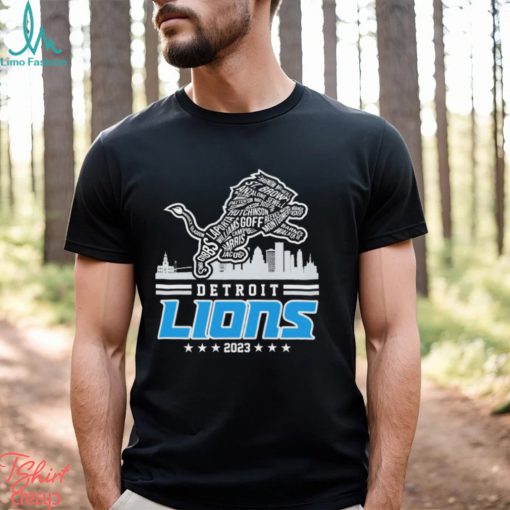 Detroit Lions Logo Players Name 2023 Skyline Shirt