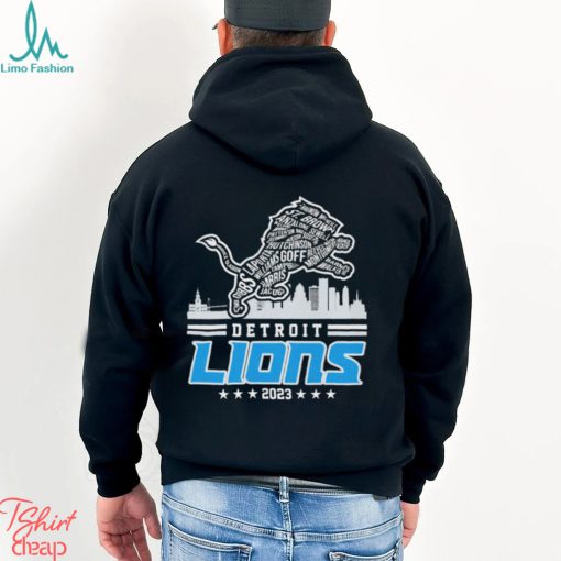 Detroit Lions Logo Players Name 2023 Skyline Shirt