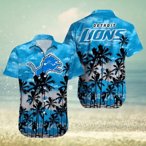 Detroit Lions Mascot Design Hawaiian Shirt