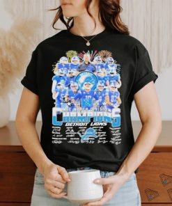 Detroit Lions NFC North Champions 2023 Signatures T Shirt
