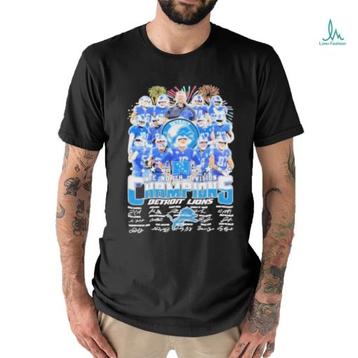 Detroit Lions NFC North Champions 2023 Signatures T Shirt