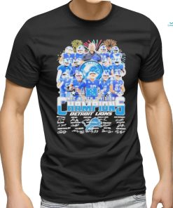 Detroit Lions NFC North Champions 2023 Signatures T Shirt