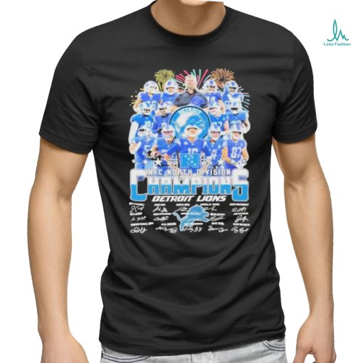 Detroit Lions NFC North Champions 2023 Signatures T Shirt